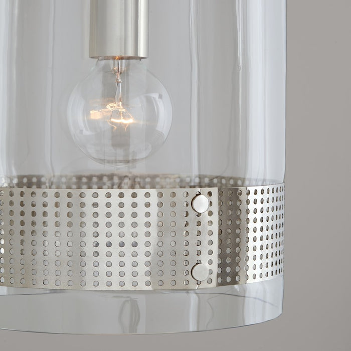 Capital Lighting 1 Light Perforated Pendant, Clear Glass