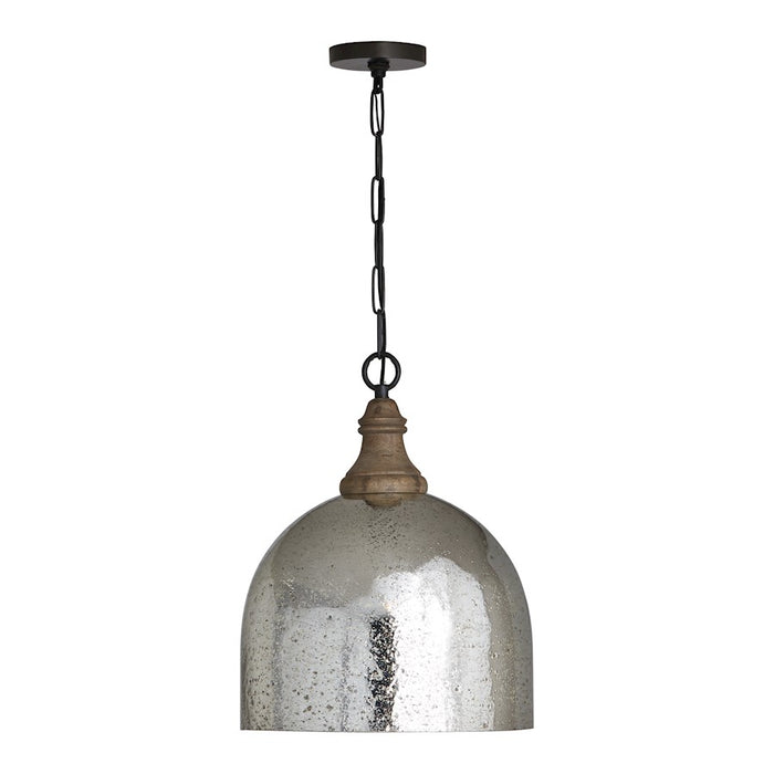 Capital Inglewood 1 Light Pendant, Grey Wash/Pewter/Stone Seeded