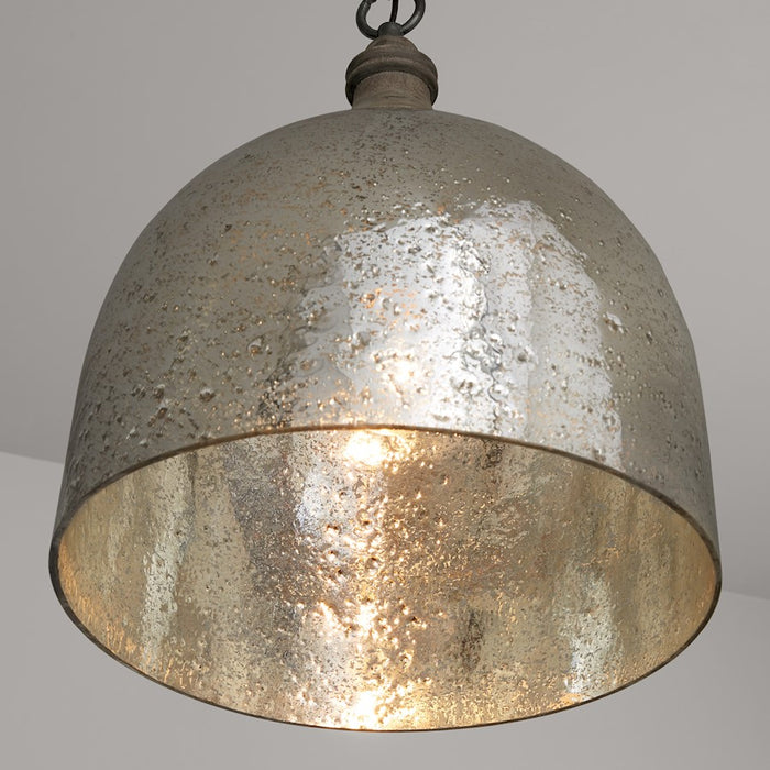 Capital Inglewood 1 Light Pendant, Grey Wash/Pewter/Stone Seeded