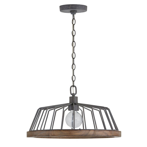 Capital Lighting 1 Light Pendant, Grey Wash/Iron