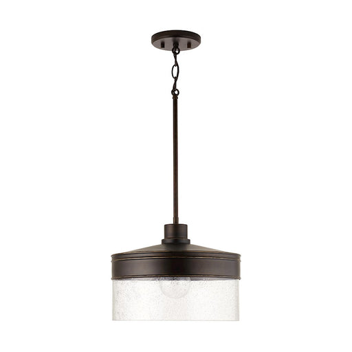 Capital Lighting 1-Light Pendant, Buffed Bronze/Clear Seeded