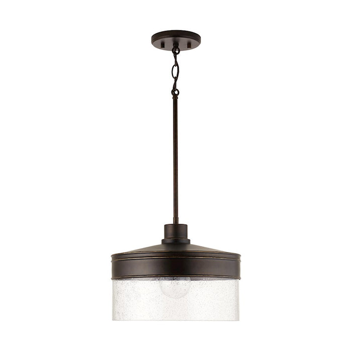 Capital Lighting 1-Light Pendant, Buffed Bronze/Clear Seeded