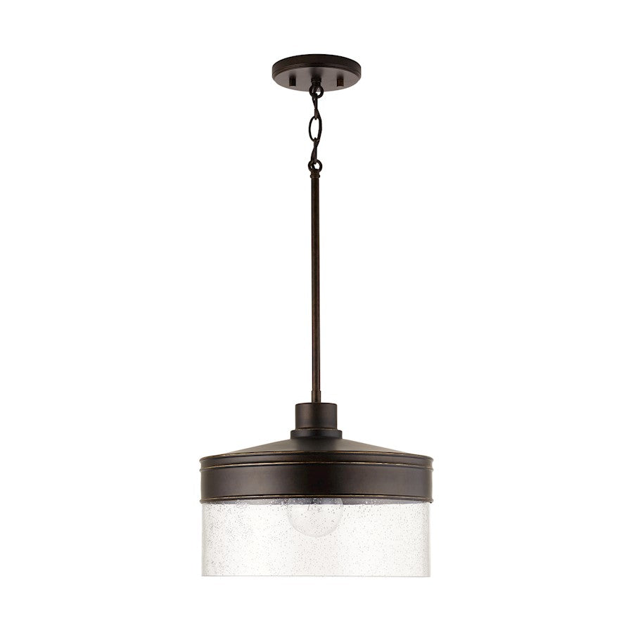 Capital Lighting 1-Light Pendant, Buffed Bronze/Clear Seeded
