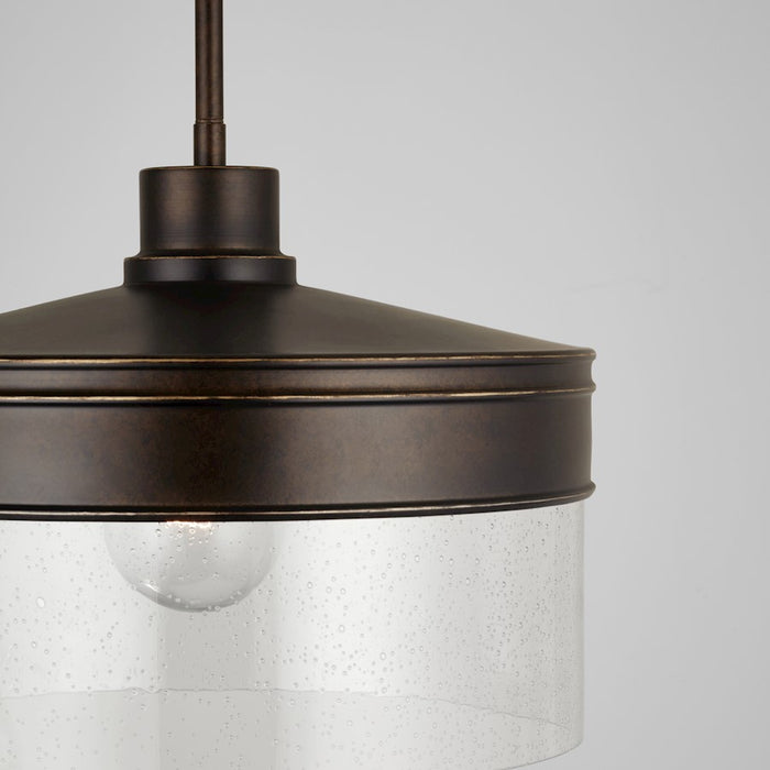 Capital Lighting 1-Light Pendant, Buffed Bronze/Clear Seeded
