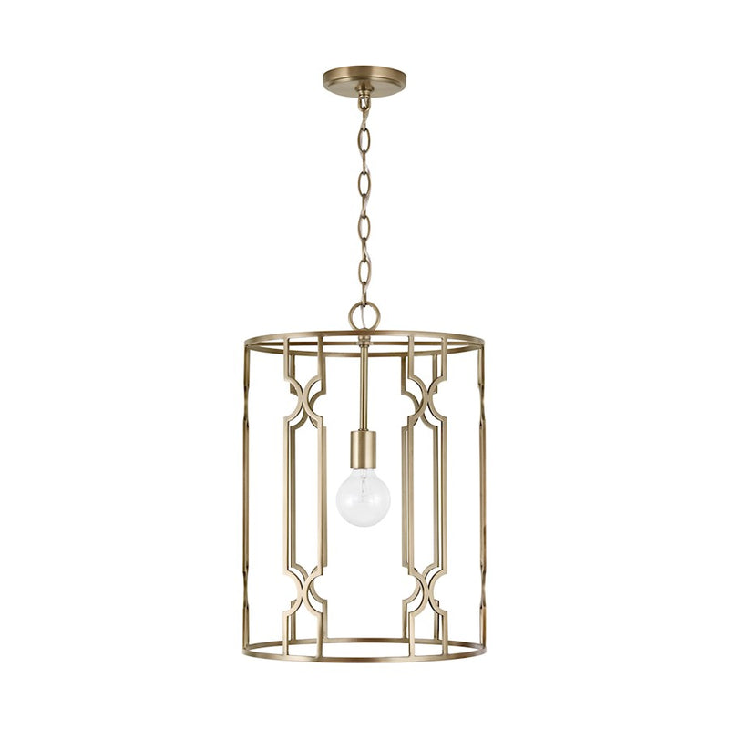 Capital Lighting Jordyn 1-Light Pendant, Aged Brass