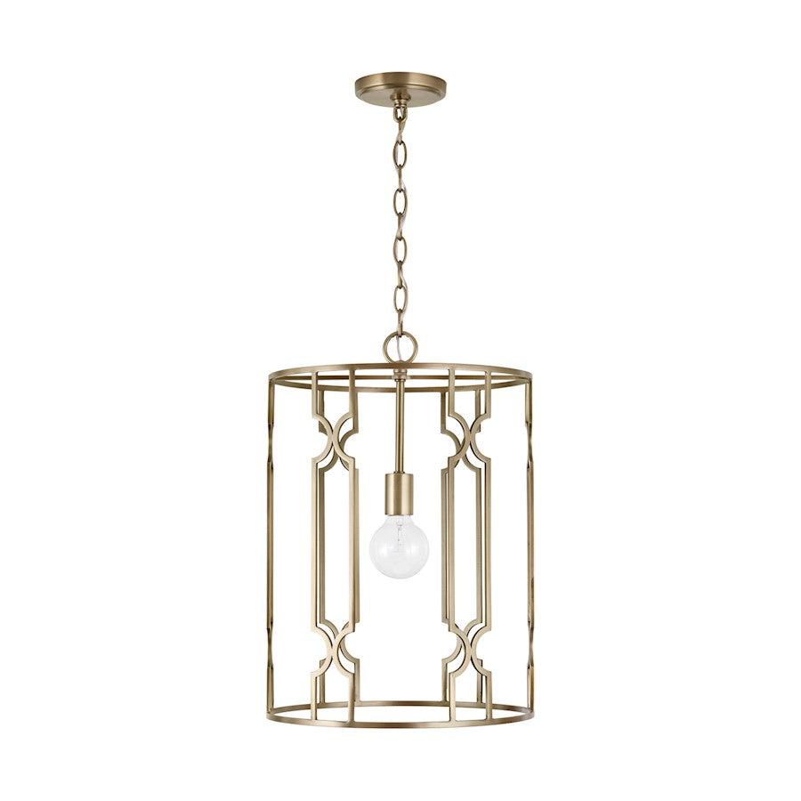 Capital Lighting Jordyn 1-Light Pendant, Aged Brass