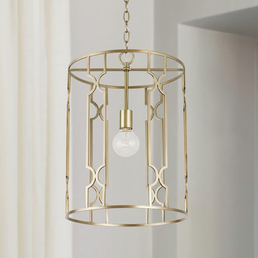 Capital Lighting Jordyn 1-Light Pendant, Aged Brass