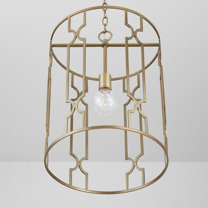 Capital Lighting Jordyn 1-Light Pendant, Aged Brass