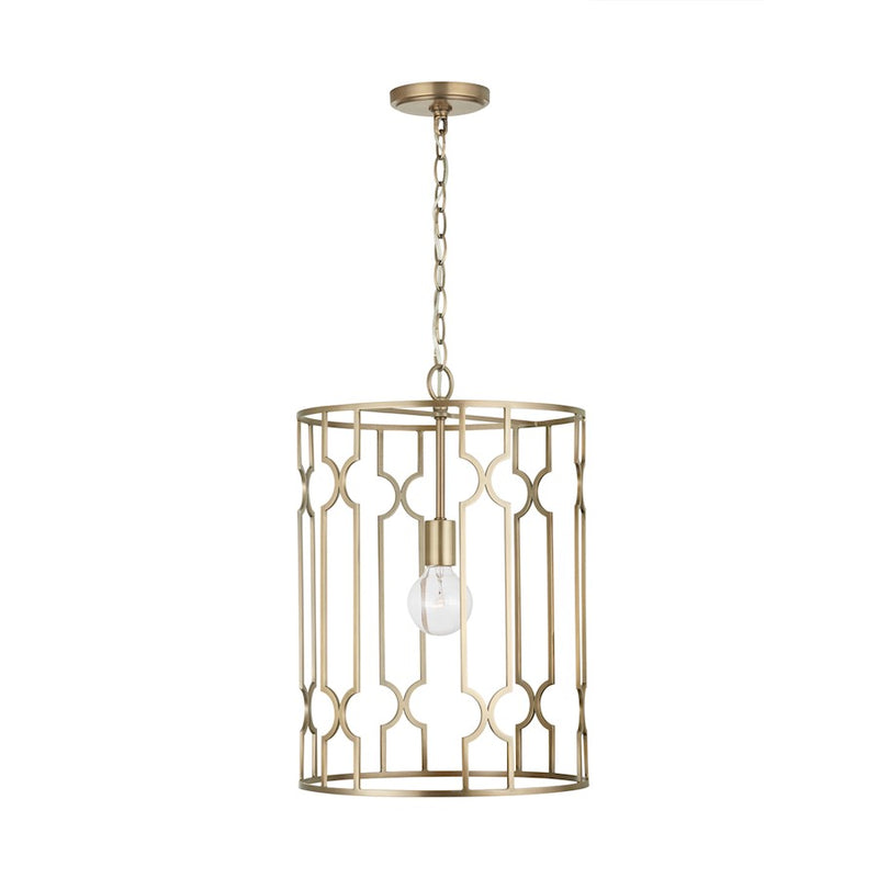 Capital Lighting Jordyn 1-Light Pendant, Aged Brass