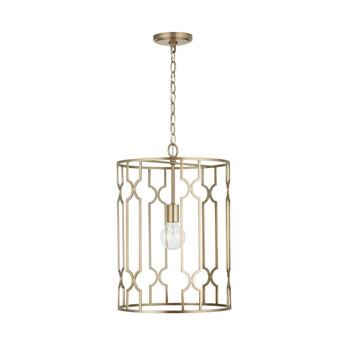 Capital Lighting Jordyn 1-Light Pendant, Aged Brass