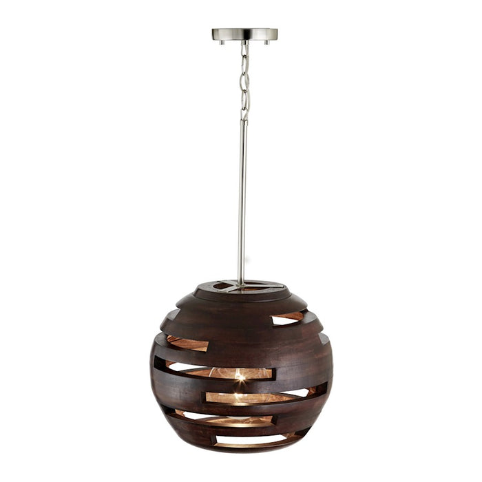 Capital Lighting DaLighton 1-Light Pendant, Dark Wood/Nickel