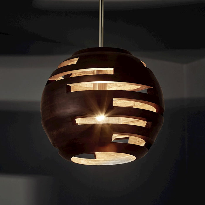 Capital Lighting DaLighton 1-Light Pendant, Dark Wood/Nickel