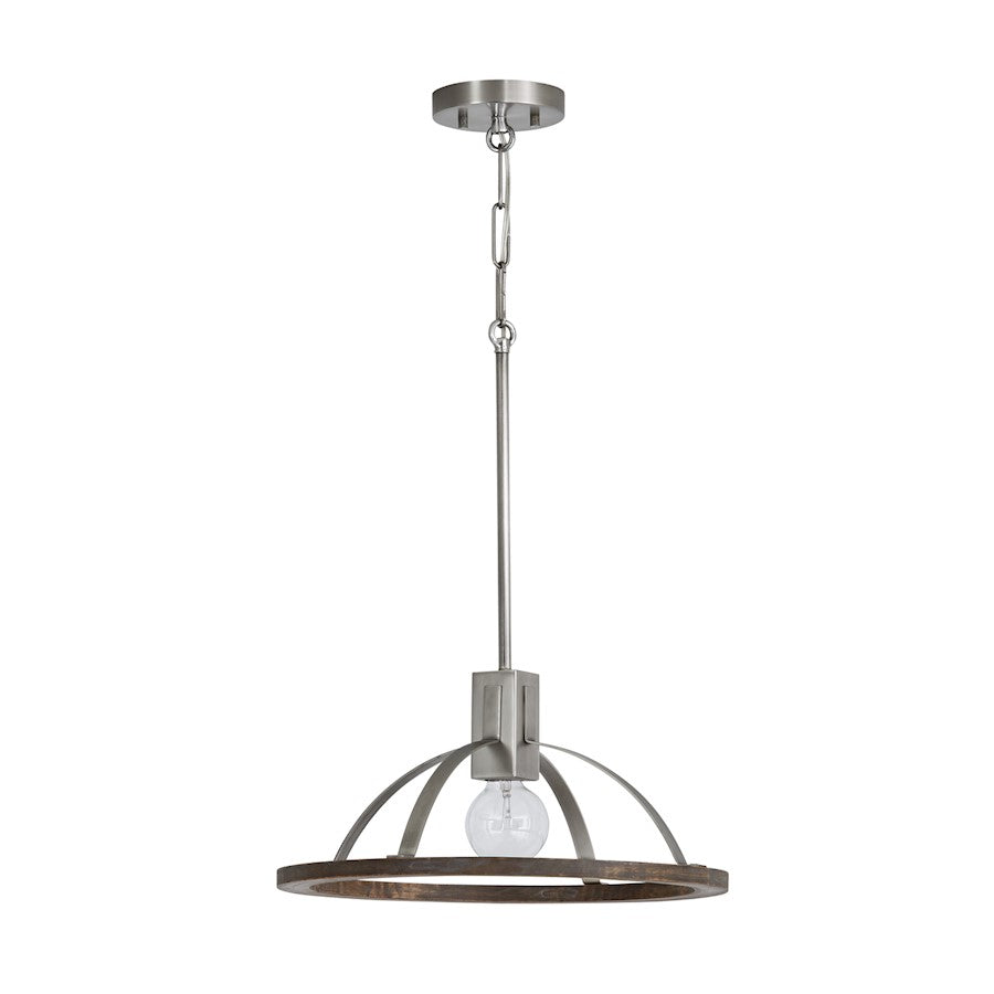 Capital Lighting Hugo 1-Light Small Pendant, Grey Wash Matte Nickel