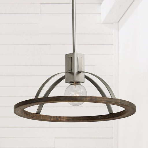 Capital Lighting Hugo 1-Light Small Pendant, Grey Wash Matte Nickel