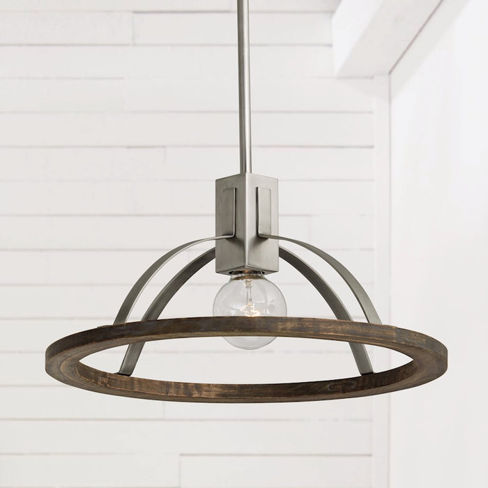 Capital Lighting Hugo 1-Light Small Pendant, Grey Wash Matte Nickel
