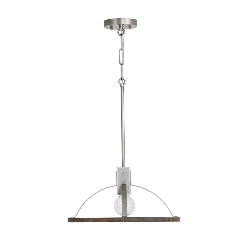 Capital Lighting Hugo 1-Light Small Pendant, Grey Wash Matte Nickel