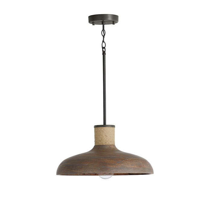 Capital Lighting Jacob 1-Light Pendant, Grey Wash Iron Silk