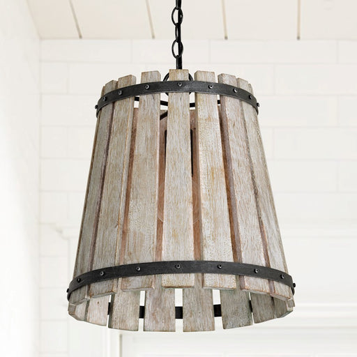 Capital Lighting Remi 1-Light Pendant, Brushed White Wash Nordic Iron