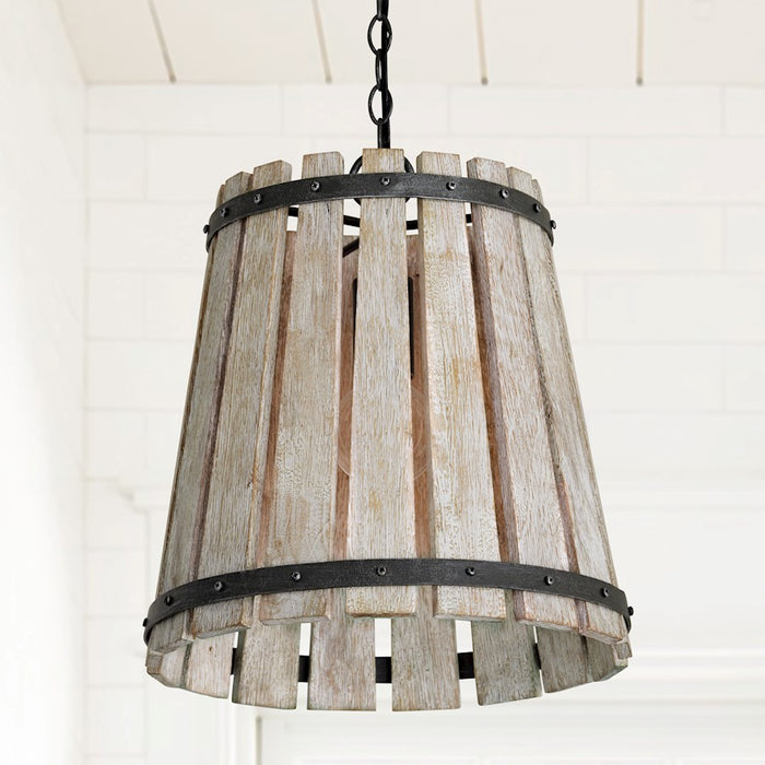 Capital Lighting Remi 1-Light Pendant, Brushed White Wash Nordic Iron