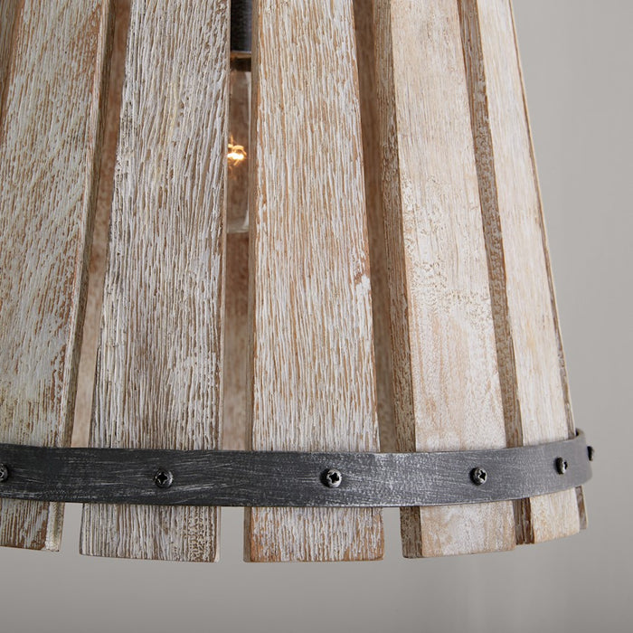 Capital Lighting Remi 1-Light Pendant, Brushed White Wash Nordic Iron