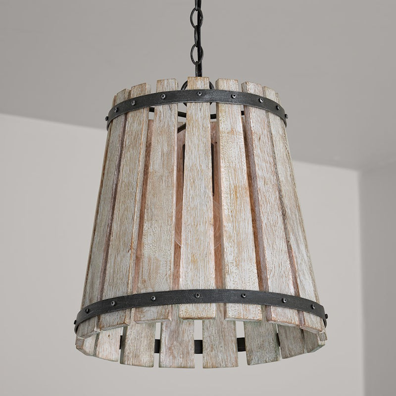 Capital Lighting Remi 1-Light Pendant, Brushed White Wash Nordic Iron