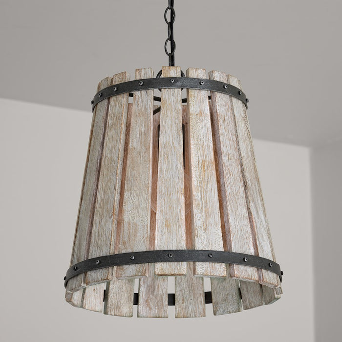 Capital Lighting Remi 1-Light Pendant, Brushed White Wash Nordic Iron