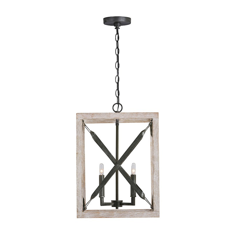 Capital Lighting Remi 4-Light Pendant, Brushed White Wash Nordic Iron
