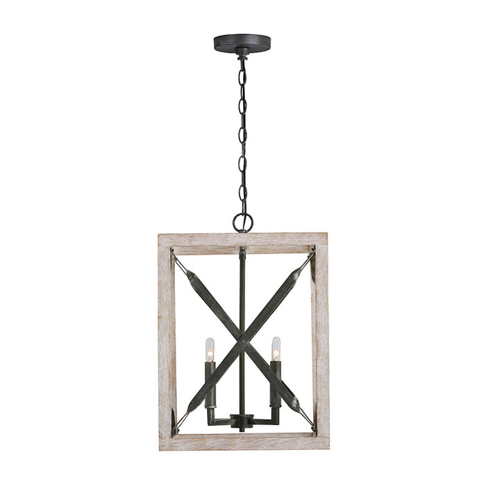 Capital Lighting Remi 4-Light Pendant, Brushed White Wash Nordic Iron