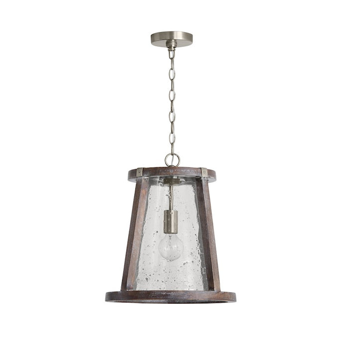 Capital Lighting Connor 1-Light Pendant, Black Matte Nickel/Clear