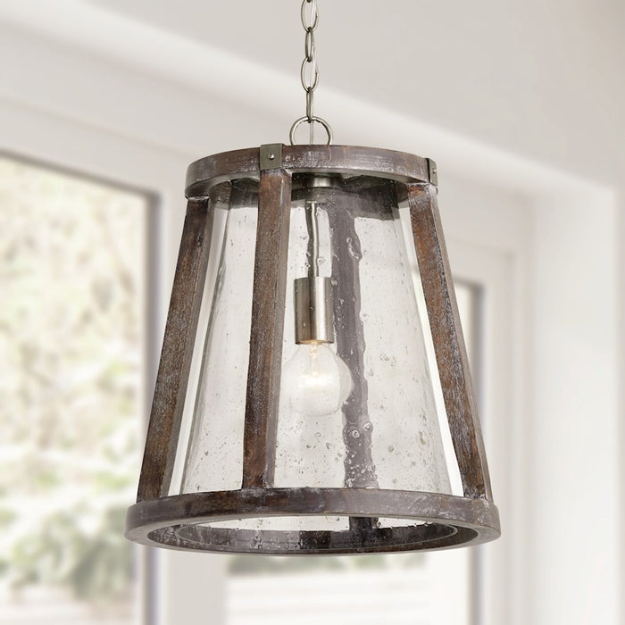 Capital Lighting Connor 1-Light Pendant, Black Matte Nickel/Clear
