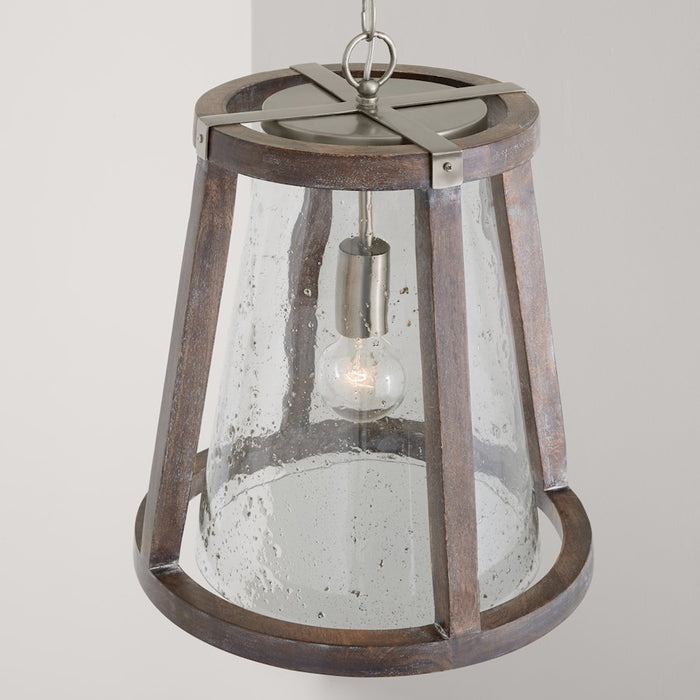 Capital Lighting Connor 1-Light Pendant, Black Matte Nickel/Clear