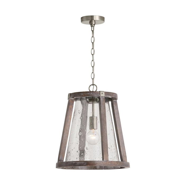 Capital Lighting Connor 1-Light Pendant, Black Matte Nickel/Clear