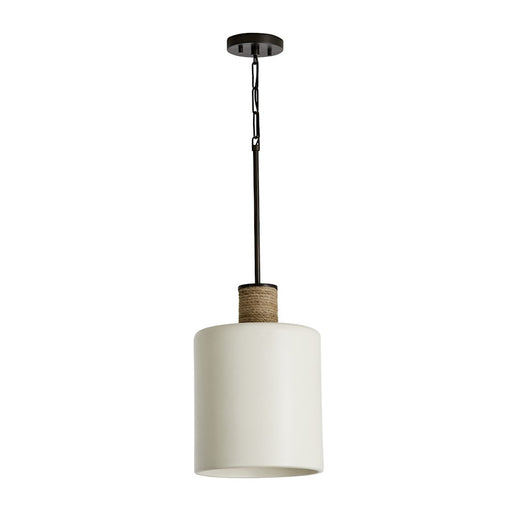 Capital Lighting 1-Light Small Pendant, Dark Pewter/Soft White Ceramic