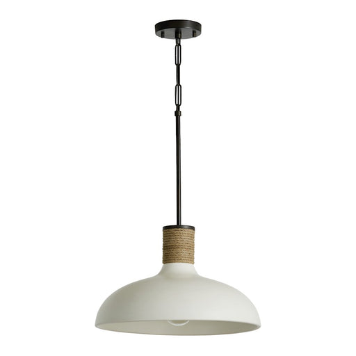 Capital Lighting 1-Light Large Pendant, Dark Pewter/Soft White Ceramic
