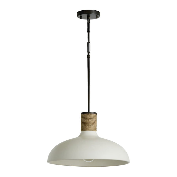 Capital Lighting 1-Light Large Pendant, Dark Pewter/Soft White Ceramic