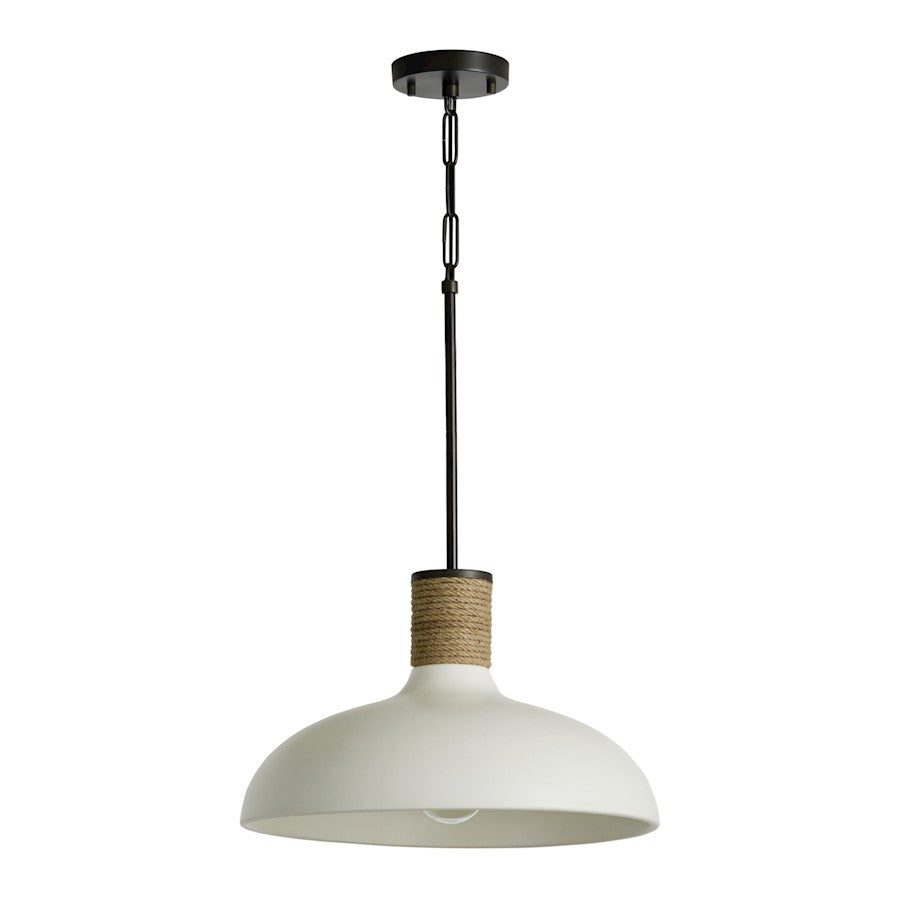 Capital Lighting 1-Light Large Pendant, Dark Pewter/Soft White Ceramic