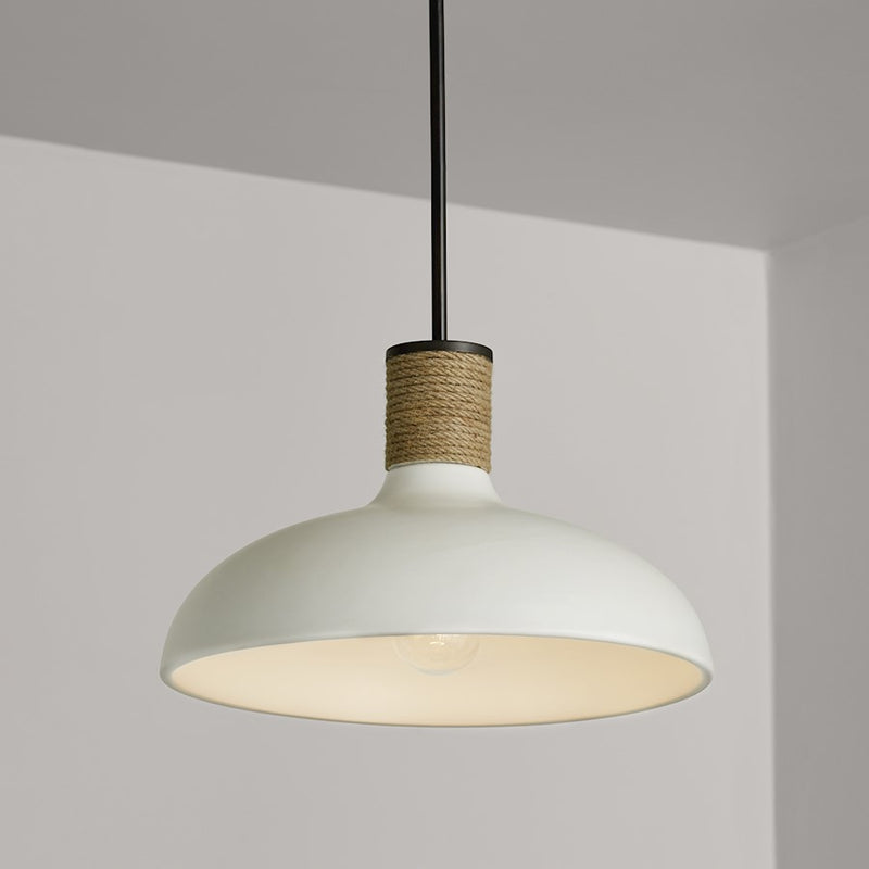Capital Lighting 1-Light Large Pendant, Dark Pewter/Soft White Ceramic
