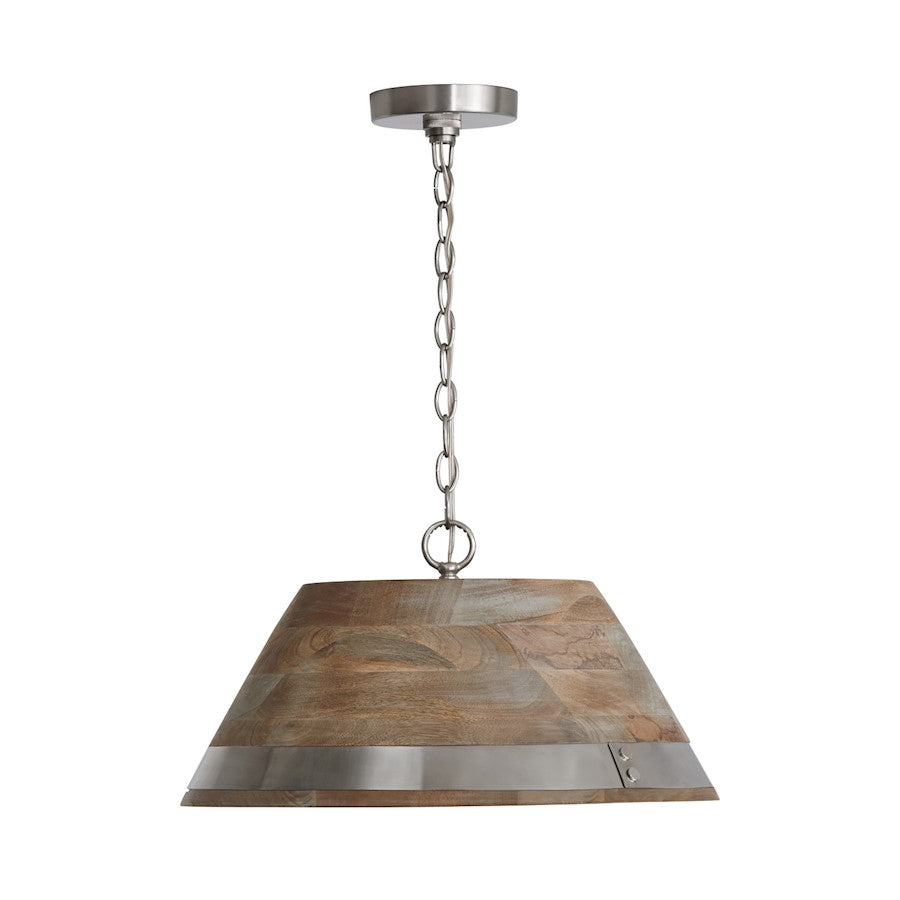 Capital Lighting Hugo 1-Light Large Pendant, Grey Wash Matte Nickel