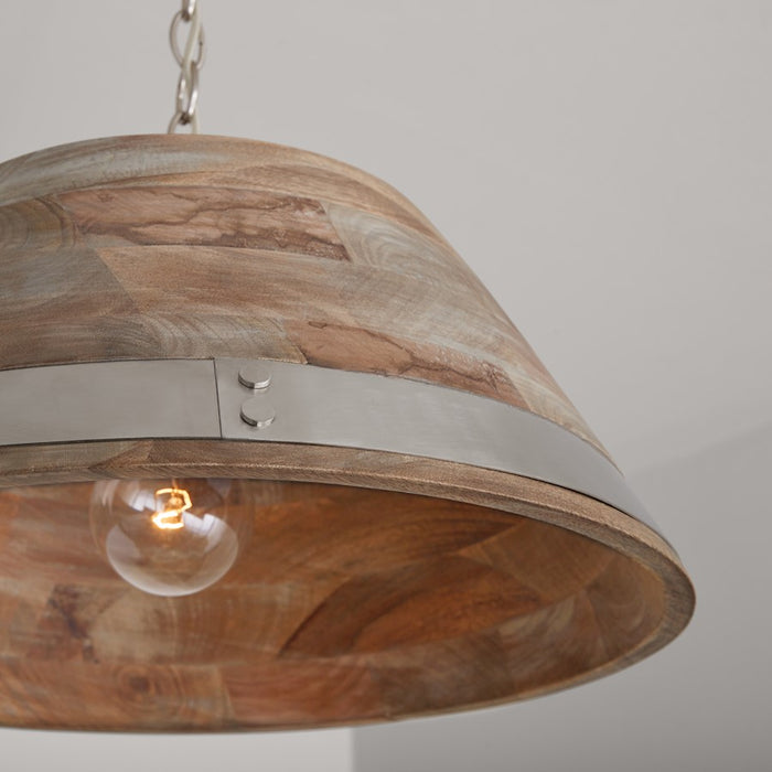 Capital Lighting Hugo 1-Light Large Pendant, Grey Wash Matte Nickel