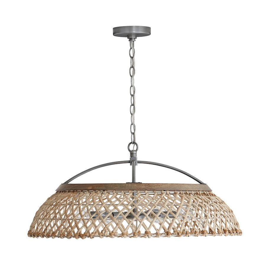 Capital Lighting 6-Light Pendant, Grey Wash Antique Nickel