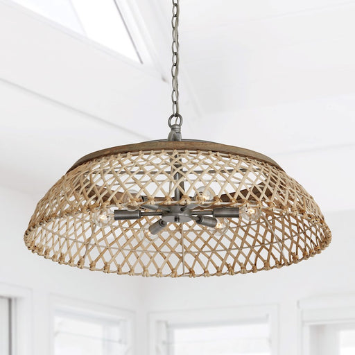 Capital Lighting 6-Light Pendant, Grey Wash Antique Nickel
