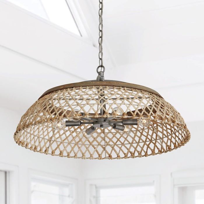 Capital Lighting 6-Light Pendant, Grey Wash Antique Nickel