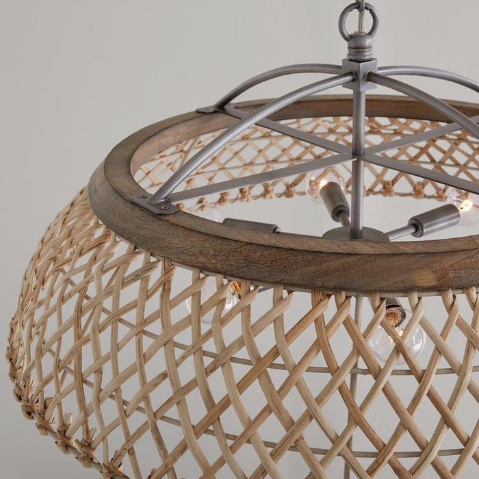 Capital Lighting 6-Light Pendant, Grey Wash Antique Nickel