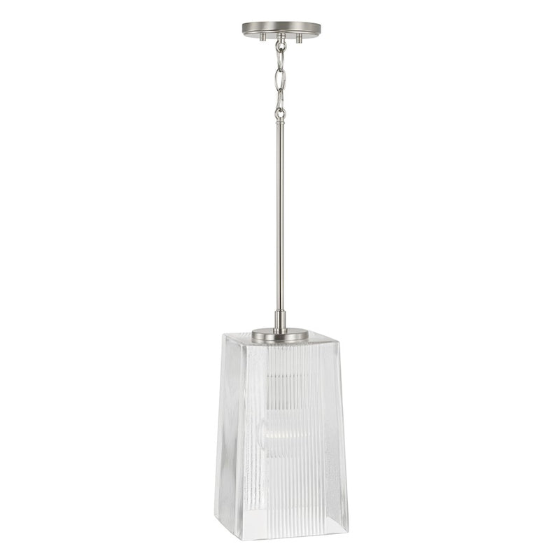 Capital Lighting Lexi 1 Light Pendant, Clear Fluted