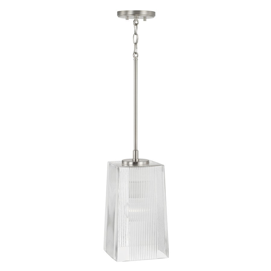 Capital Lighting Lexi 1 Light Pendant, Clear Fluted