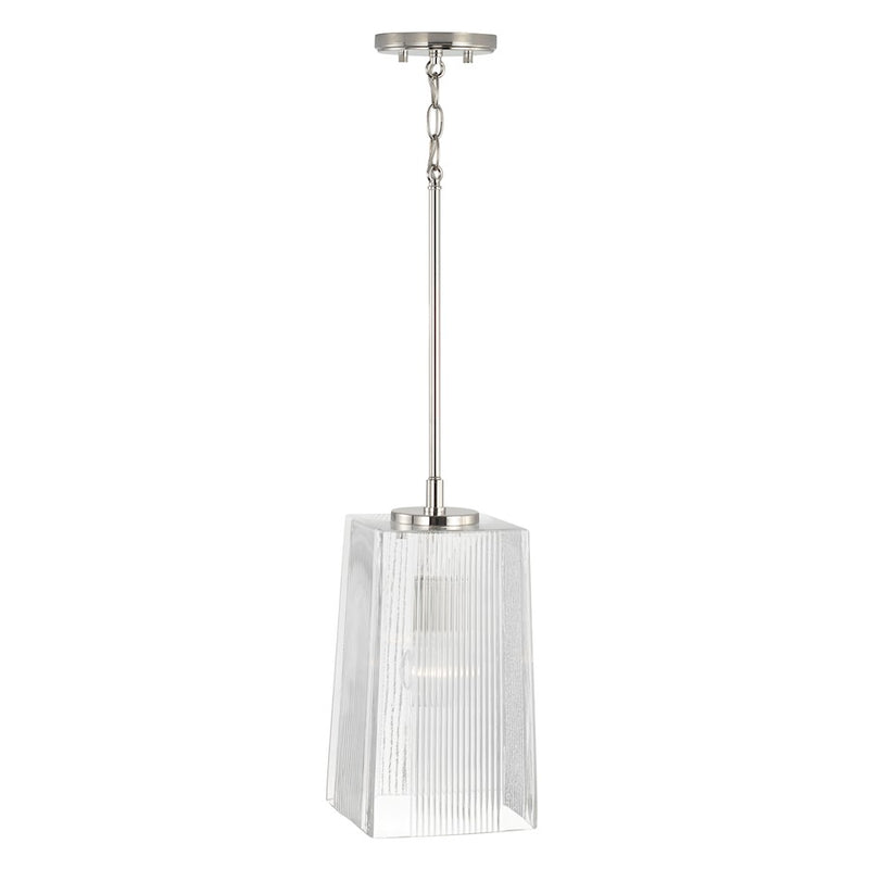 Capital Lighting Lexi 1 Light Pendant, Clear Fluted