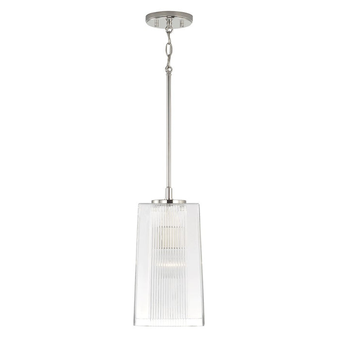 Capital Lighting Lexi 1 Light Pendant, Clear Fluted