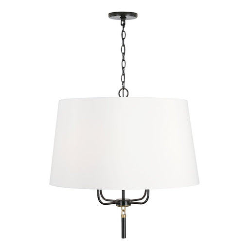 Capital Lighting Beckham 4 Light Pendant, Glossy Black/Aged Brass