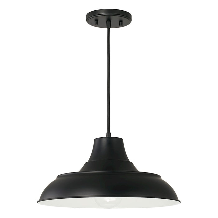 Capital Lighting Jones 1 Light Pendant in Matte Black