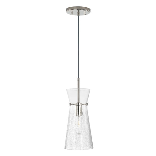Capital Lighting Mila 1 Light Pendant, Clear Half-Crackle